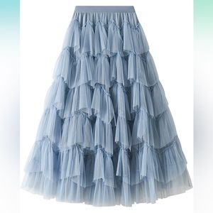Layered ruffle tulle skirt